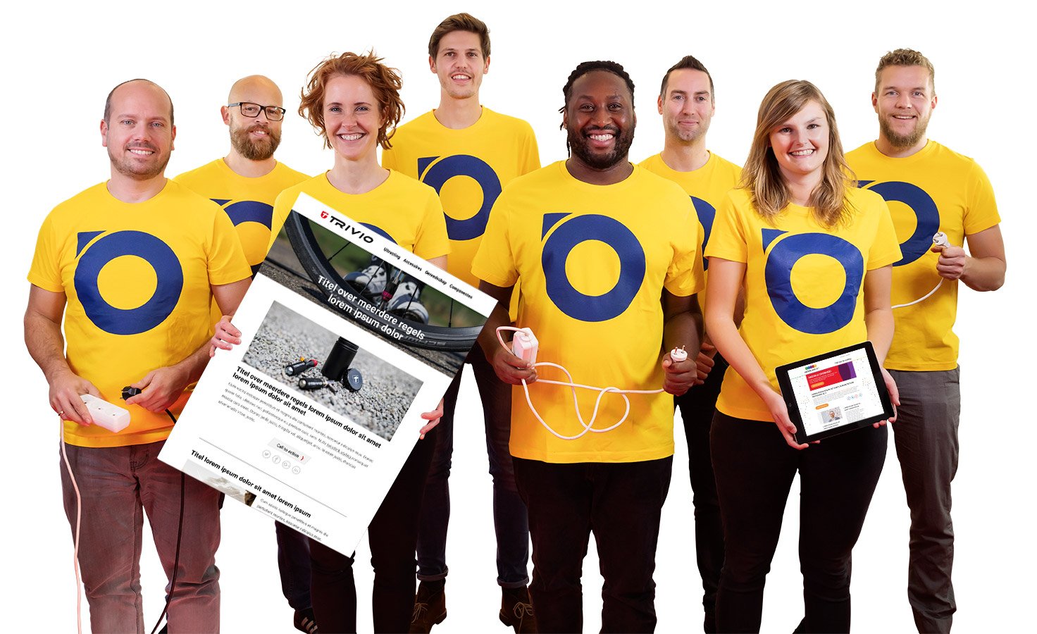 Het Services-team van Spotler/MailPlus in de gele bedrijfsshirts
